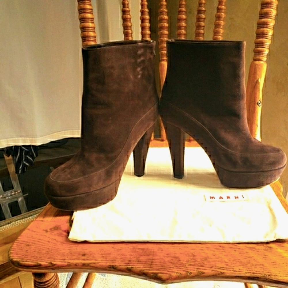 Marni HL Ankle Suede Leather Boots Style:#STMS616G12 EURO 40 US 9-9.5 - Picture 10 of 13